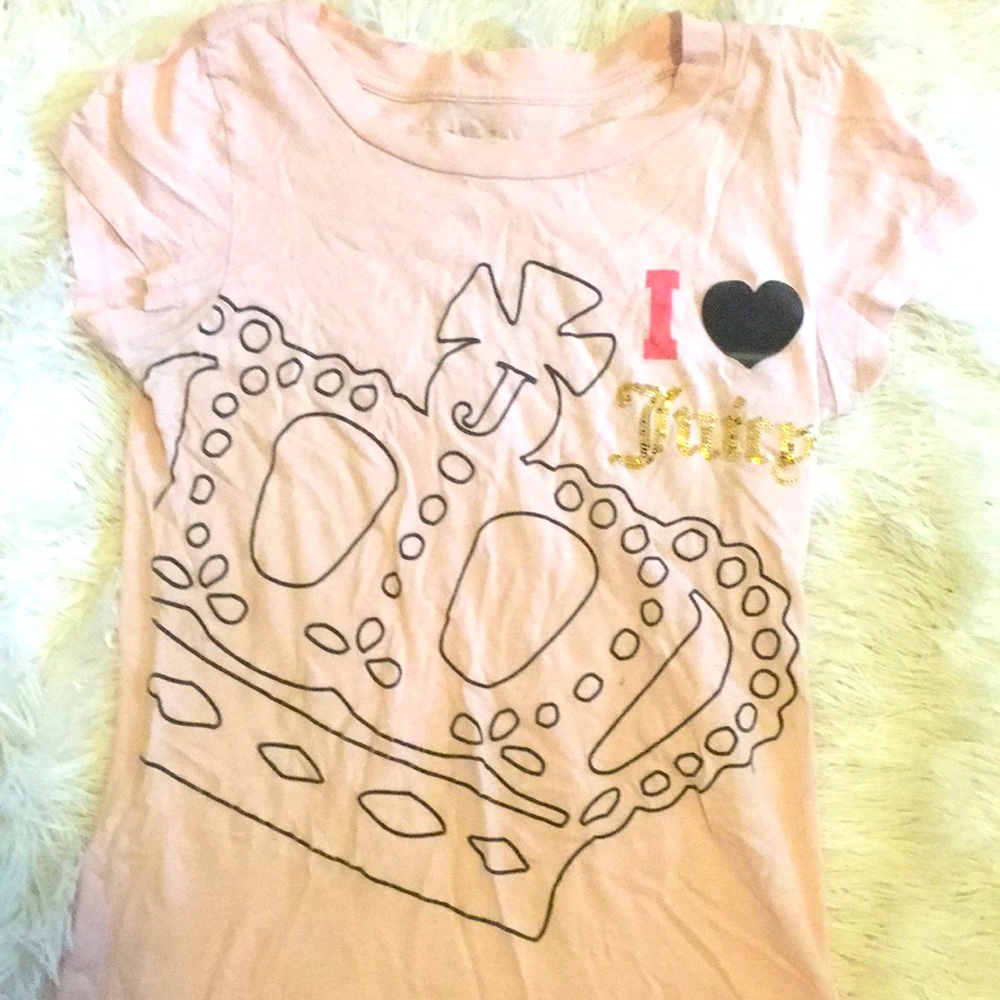 Juicy Couture light pink Crown With Gold Bling Tee